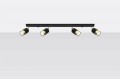 Lampa sufitowa NERO 4 czarny/złoty GU10 4x40W IP20 SL.1072 SOLLUX