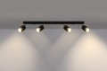 Lampa sufitowa NERO 4 czarny/złoty GU10 4x40W IP20 SL.1072 SOLLUX