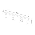 Lampa sufitowa NERO 4 czarny/złoty GU10 4x40W IP20 SL.1072 SOLLUX