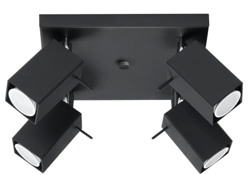 Lampa sufitowa MERIDA 4 czarny GU10 4x40W IP20 SL.0102 SOLLUX