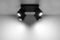 Lampa sufitowa MERIDA 4 czarny GU10 4x40W IP20 SL.0102 SOLLUX