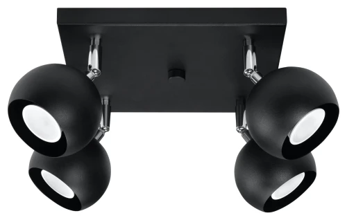 Lampa sufitowa OCULARE 4 czarny GU10 4x40W IP20 SL.0446 SOLLUX
