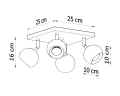 Lampa sufitowa OCULARE 4 czarny GU10 4x40W IP20 SL.0446 SOLLUX