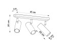 Lampa sufitowa DIREZIONE 3 czarny GU10 3x40W IP20 SL.0501 SOLLUX