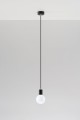 Lampa wisząca EDISON czarna E27 1x60W IP20 SL.0152 SOLLUX