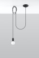 Lampa wisząca EDISON 1 LONG czarny E27 1x60W IP20 SL.0369 SOLLUX