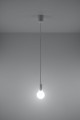 Lampa wisząca DIEGO 1 biała E27 1x60W IP20 SL.0569 SOLLUX