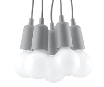 Lampa wisząca DIEGO 5 szara E27 5x60W IP20 SL.0577 SOLLUX