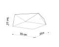 Plafon HEXA 35 czarny E27 2x60W IP20 SL.0690 SOLLUX