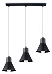 Lampa wisząca TALEJA 3 czarna E27 3x60W IP20 SL.0986 SOLLUX