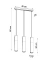 Lampa wisząca PABLO 3L biała GU10 3x40W IP20 SL.0630 SOLLUX