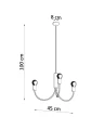 Żyrandol PICCOLO 3 czarny E27 3x60W IP20 SL.0856 SOLLUX