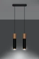 Lampa wisząca PABLO 2 czarna GU10 2x40W IP20 SL.0633 SOLLUX