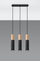 Lampa wisząca PABLO 3L czarna GU10 3x40W IP20 SL.0634 SOLLUX