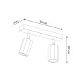 Lampa sufitowa ZEKE 2 dąb GU10 2x40W IP20 SL.1029 SOLLUX