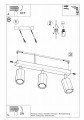 Lampa sufitowa ZEKE 3 dąb GU10 3x40W IP20 SL.1030 SOLLUX