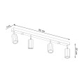 Lampa sufitowa ZEKE 4 dąb GU10 4x40W IP20 SL.1031 SOLLUX