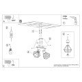 Plafon ARTEMIS 2 czarny E14 2x40 IP20 SL.1106 SOLLUX