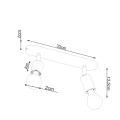 Plafon FORNES 2 czarny E27 2x60 IP20 SL.1121 SOLLUX
