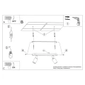 Plafon FORNES 2 czarny E27 2x60 IP20 SL.1121 SOLLUX