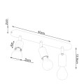 Plafon FORNES 3 czarny E27 3x60 IP20 SL.1122 SOLLUX