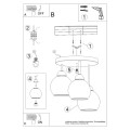 Żyrandol ALINO 3 czarny E27 3x60 IP20 SL.1140 SOLLUX