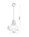 Lampa wisząca CASCO biała/naturalne drewno E27 1x60W IP20 SL.0388 SOLLUX