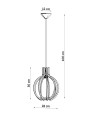 Lampa wisząca ARANCIA naturalne drewno E27 1x60W IP20 SL.0391 SOLLUX
