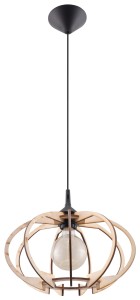 Lampa wisząca MANDELINO naturalne drewno E27 1x60W IP20 SL.0392 SOLLUX