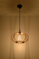 Lampa wisząca MANDELINO naturalne drewno E27 1x60W IP20 SL.0392 SOLLUX