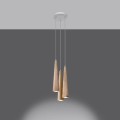 Lampa wisząca SULA 3P naturalne drewno GU10 IP20 SL.1101 SOLLUX