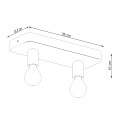 Plafon TAVO 2 szary E27 2x15W IP20 SL.1157 SOLLUX