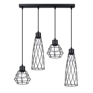 Lampa wisząca SUBA 4L czarna E27 4x15W IP20 SL.1167 SOLLUX