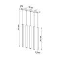 Lampa Wisząca PASTELO 5L złoty połysk G9 5x8W IP20 SL.1198 SOLLUX
